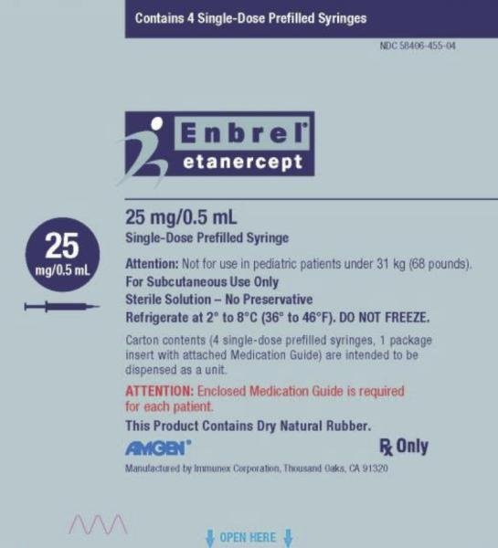 Enbrel 25 mg/0.5 mL single-dose prefilled syringe medicine