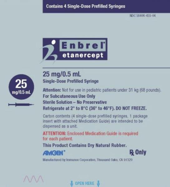 Pill medicine   is Enbrel