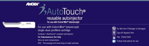 Enbrel 50 mg/mL single-dose prefilled cartridge for use with the AutoTouch reusable autoinjector medicine