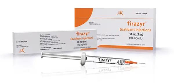 Pill medicine is Firazyr 30 mg/3 mL single-dose, prefilled syringe