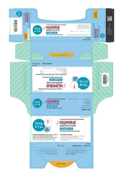 Humira 10 mg/0.1 mL in a single-dose prefilled glass syringe medicine