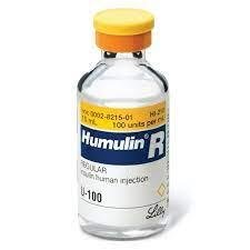 Pill medicine is Humulin R 100 units per mL (U-100)