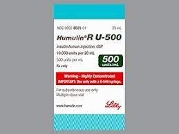 Humulin R U-500 (concentrated) U-500 (500 units per mL) medicine