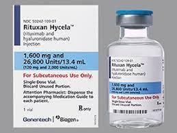 Rituxan Hycela 1,600 mg/26,800 Units injection for subcutaneous use (medicine)