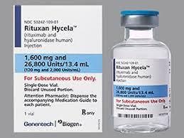 Rituxan Hycela (hyaluronidase / rituximab) 1,600 mg/26,800 Units injection for subcutaneous use