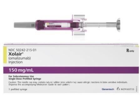 Xolair (omalizumab) 150 mg/mL prefilled syringe