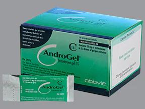 Androgel 25 mg/2.5 g (1%) gel in unit dose packets medicine