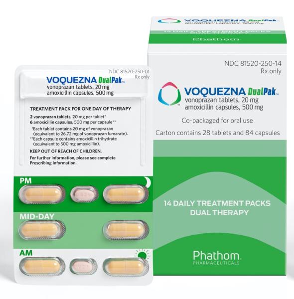 Voquezna Dual Pak (amoxicillin / vonoprazan) vonoprazan 20 mg (V20)