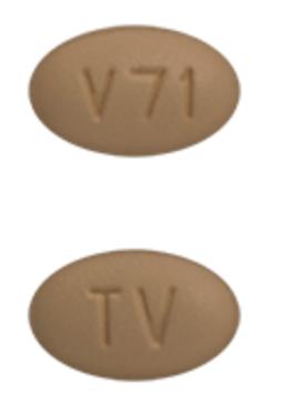 Pill TV V71 Beige Oval is Vilazodone Hydrochloride