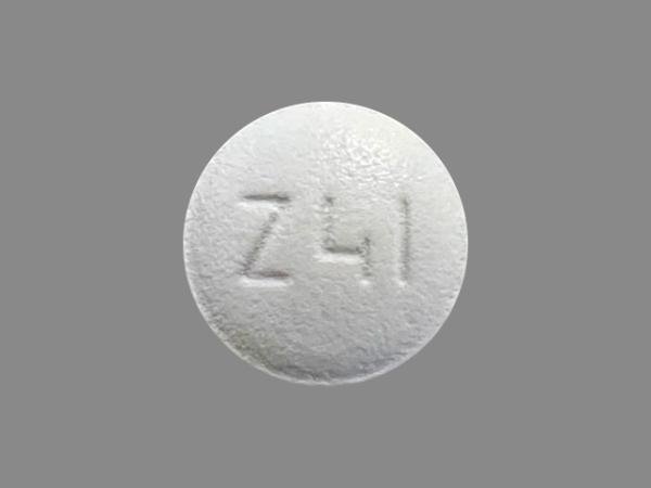 Pill Z41 White Round is Famotidine