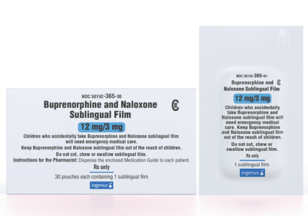 Pill 12 Orange Rectangle is Buprenorphine Hydrochloride and Naloxone Hydrochloride Sublingual Film