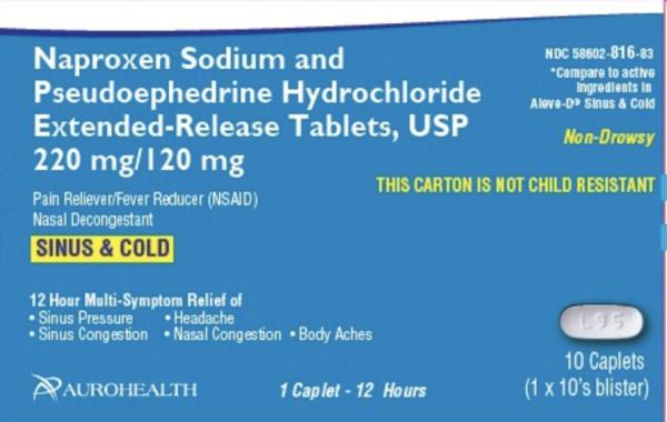 Pille L95 ist Naproxen-Natrium und Pseudoephedrin-Hydrochlorid mit verlängerter Freisetzung 220 mg / 120 mg