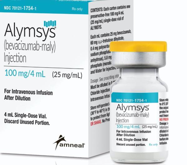 Pill medicine is Alymsys 100 mg/4 mL (25 mg/mL) vial