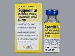 Pill medicine is Supprelin LA 50 mg implant