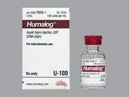 Pill medicine is Humalog U-100 (100 units/mL) injection