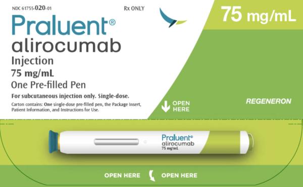 Pill medicine is Praluent 75 mg/mL pre-filled pen