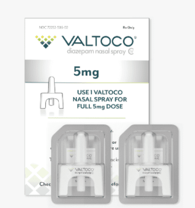 Valtoco 5 mg (one 5 mg nasal spray device) medicine