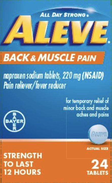 Pill ALEVE Blue Round is Aleve Back & Muscle Pain