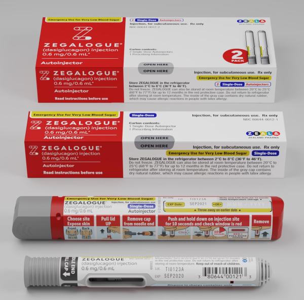 El medicamento en píldora es Zegalogue 0.6 mg/0.6 mL autoinyector de dosis única