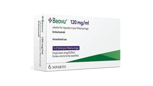 Pill medicine is Beovu 6 mg/0.05 mL pre-filled syringe