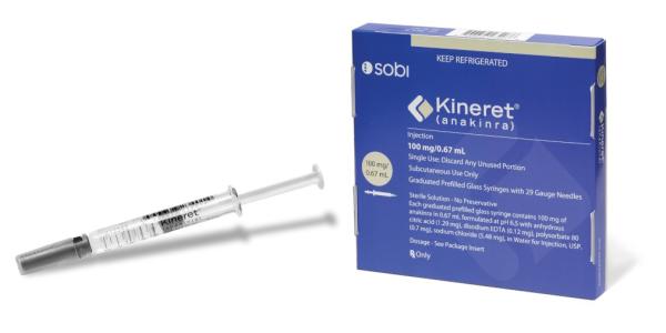 Pill medicine is Kineret 100 mg/0.67 mL prefilled syringe