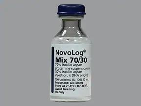 Le médicament sous forme de pilule est NovoLog Mix 70/30 U-100 (100 unités/mL) injectable