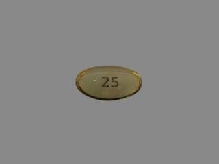 Pill 25 Yellow Capsule/Oblong is Diclofenac Potassium