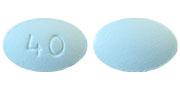 Pill 40 Blue Oval is Vilazodone Hydrochloride