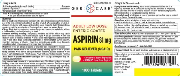 Adult low dose aspirin 81 mg P
