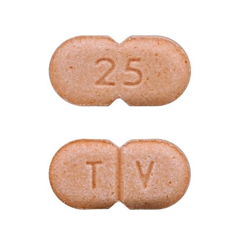 Pill T V 25 Orange Capsule/Oblong is Levothyroxine Sodium