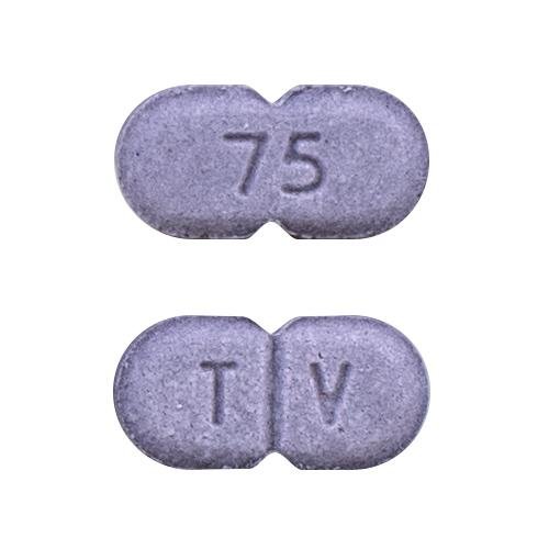 Pill T V 75 Purple Capsule/Oblong is Levothyroxine Sodium