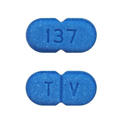 Pill T V 137 Blue Capsule/Oblong is Levothyroxine Sodium