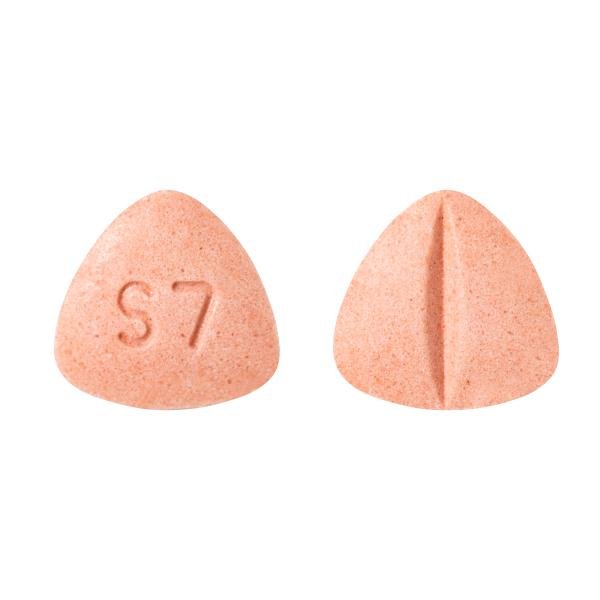Pill S 7 Red Three-sided is Enalapril Maleate