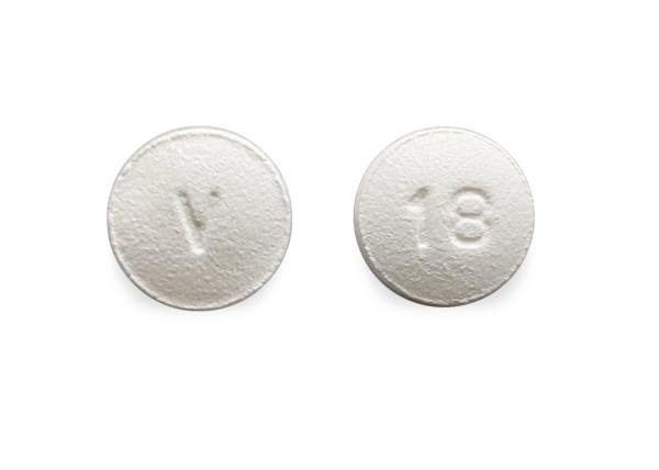 Pill V 18 White Round is Solifenacin Succinate