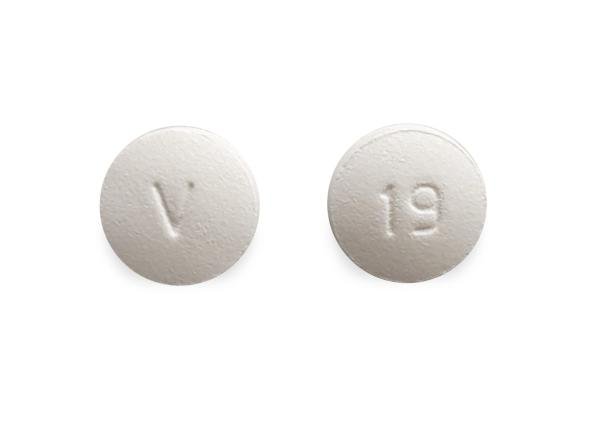 Pill V 19 White Round is Solifenacin Succinate