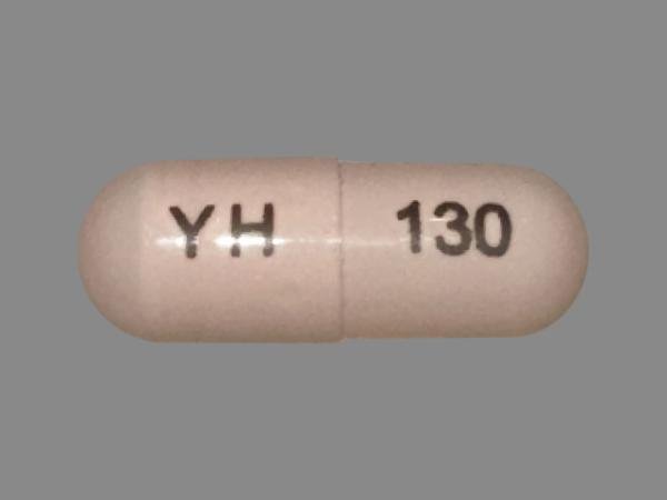 Pill YH 130 Beige Capsule/Oblong is Venlafaxine Hydrochloride Extended-Release