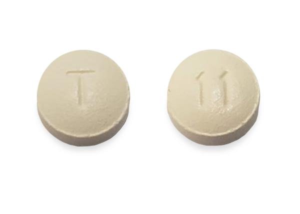 Pill T 11 Yellow Round is Famotidine