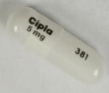 Pill Cipla 5 mg 381 White Capsule/Oblong is Lenalidomide