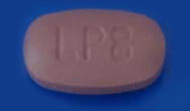 Pill LP8 Brown Oval is Pirfenidone