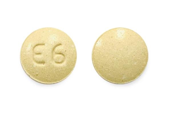 Pill E6 Yellow Round is Lisinopril