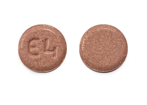 Pill E4 Red Round is Lisinopril