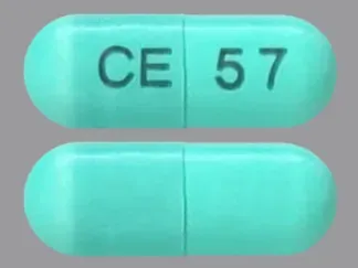 Pill CE 57 Green Capsule/Oblong is Indomethacin