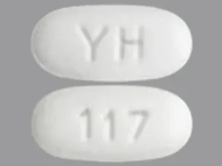 Pill YH 117 White Capsule/Oblong is Guanfacine Hydrochloride Extended-Release
