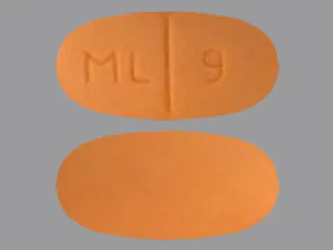 Pill ML 9 Orange Capsule/Oblong is Levetiracetam