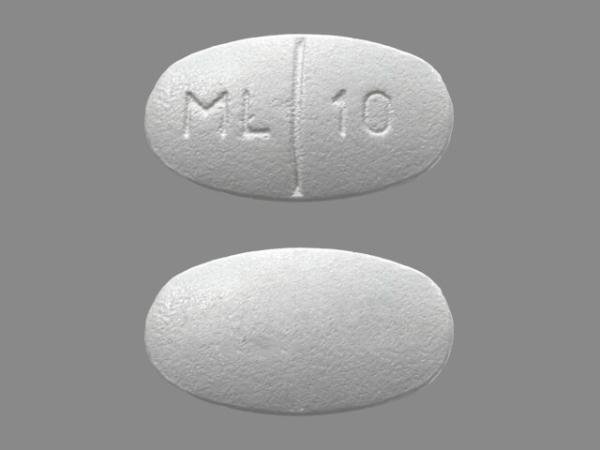 Pill ML 10 White Capsule/Oblong is Levetiracetam