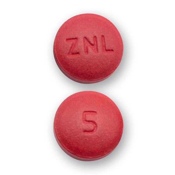 Pill ZNL 5 Pink Round is Fluphenazine Hydrochloride