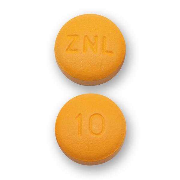 Pill ZNL 10 Orange Round is Fluphenazine Hydrochloride