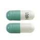 Pill HR1 Green & White Capsule-shape is Dimethyl Fumarate Delayed-Release