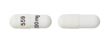 Pill 559 200mg White Capsule/Oblong is Pregabalin