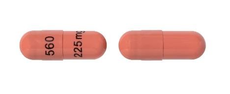 Pill 560 225mg Pink Capsule/Oblong is Pregabalin
